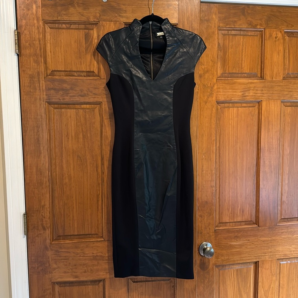 Alexia Admor Bodycon Faux Leather MIDI Dress